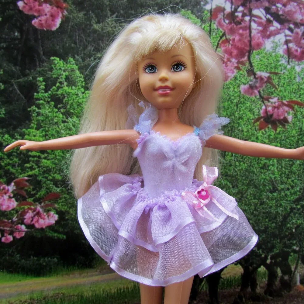 WEE 3 FRIENDS CLOTHES: LAVENDER BALLET TUTUS FANCY DRESS SHOES SWIMSUIT SCARF